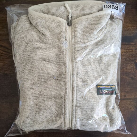 L.L. Bean Women’s M Petite Fleece Full Zip Jacket Cream Heather Zip Pockets - Picture 8 of 8